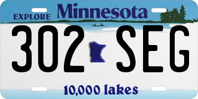 MN license plate 302SEG