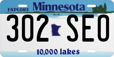 MN license plate 302SEO