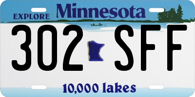 MN license plate 302SFF