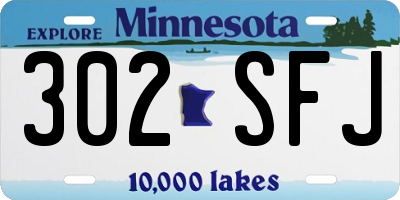 MN license plate 302SFJ