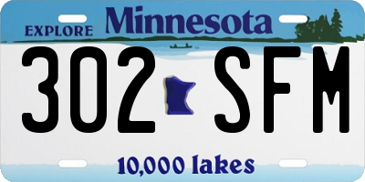 MN license plate 302SFM
