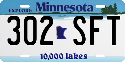 MN license plate 302SFT