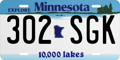 MN license plate 302SGK