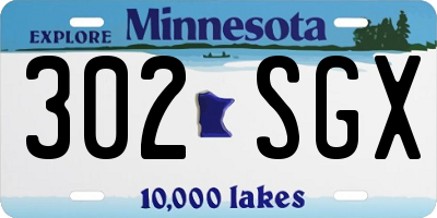 MN license plate 302SGX
