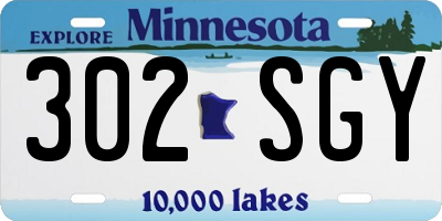 MN license plate 302SGY