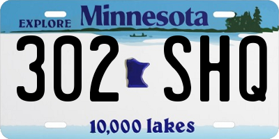 MN license plate 302SHQ