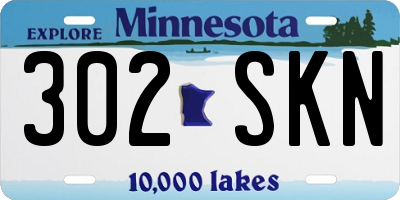 MN license plate 302SKN