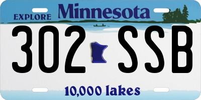 MN license plate 302SSB