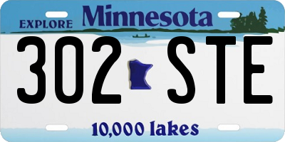 MN license plate 302STE