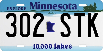 MN license plate 302STK