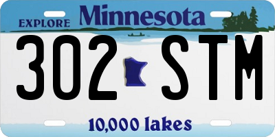 MN license plate 302STM