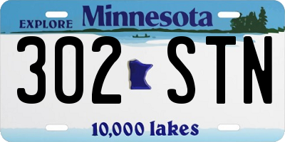 MN license plate 302STN