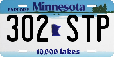 MN license plate 302STP
