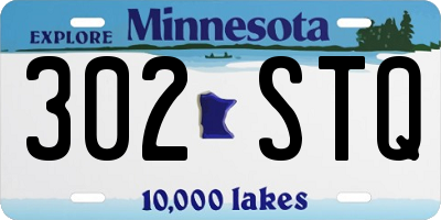MN license plate 302STQ