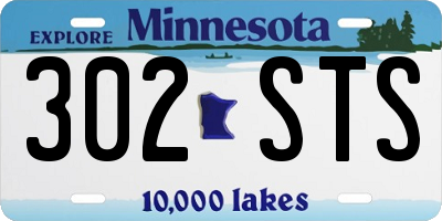 MN license plate 302STS