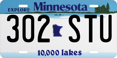 MN license plate 302STU