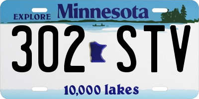 MN license plate 302STV