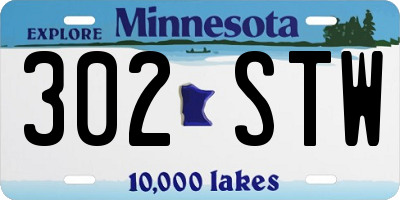 MN license plate 302STW
