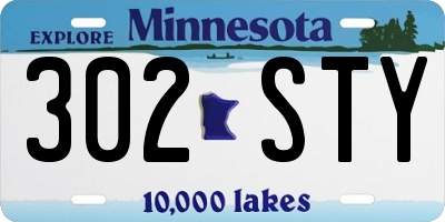 MN license plate 302STY
