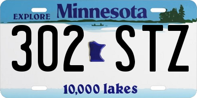 MN license plate 302STZ