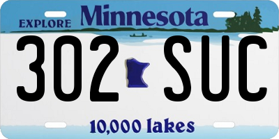 MN license plate 302SUC