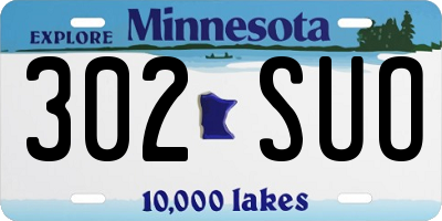 MN license plate 302SUO