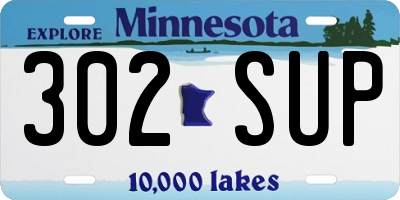 MN license plate 302SUP