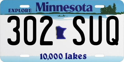 MN license plate 302SUQ