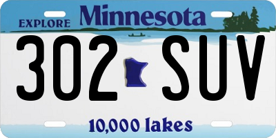 MN license plate 302SUV