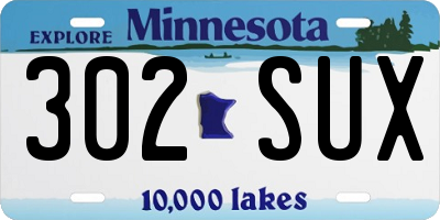 MN license plate 302SUX