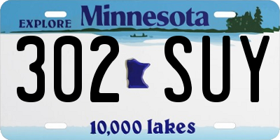MN license plate 302SUY