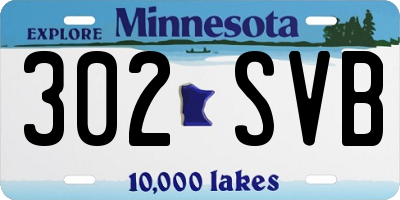 MN license plate 302SVB