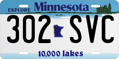 MN license plate 302SVC