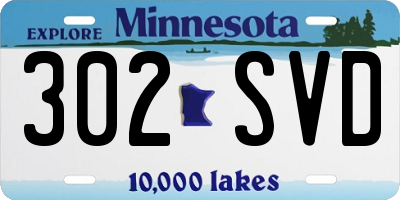 MN license plate 302SVD