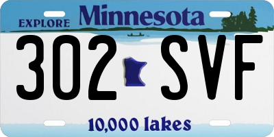 MN license plate 302SVF