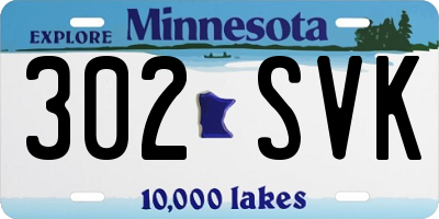 MN license plate 302SVK
