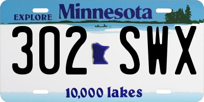MN license plate 302SWX