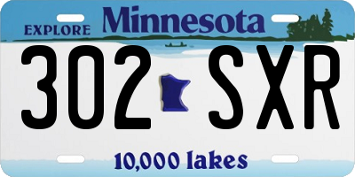MN license plate 302SXR