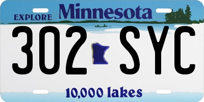 MN license plate 302SYC