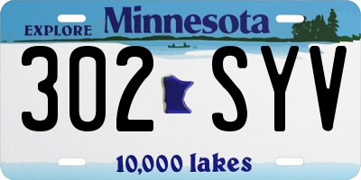 MN license plate 302SYV