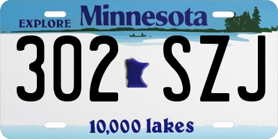 MN license plate 302SZJ