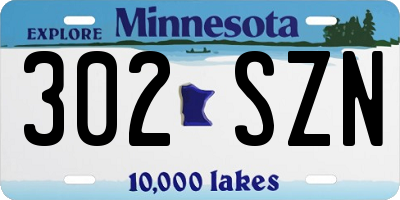 MN license plate 302SZN