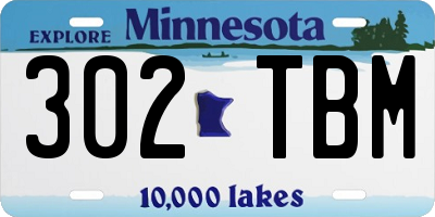 MN license plate 302TBM
