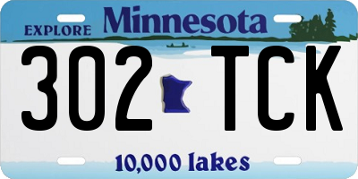 MN license plate 302TCK