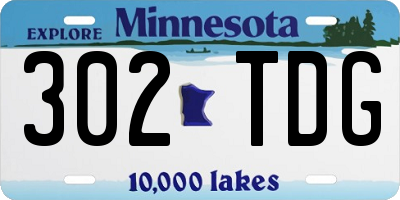 MN license plate 302TDG