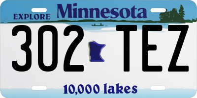 MN license plate 302TEZ