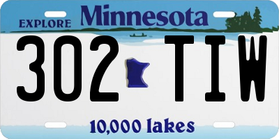 MN license plate 302TIW