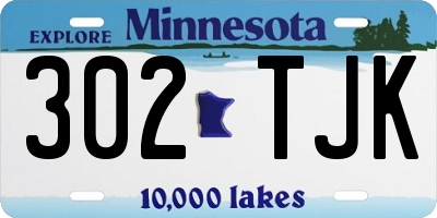MN license plate 302TJK
