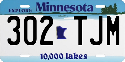 MN license plate 302TJM