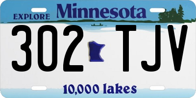 MN license plate 302TJV